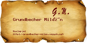 Grundbecher Milán névjegykártya